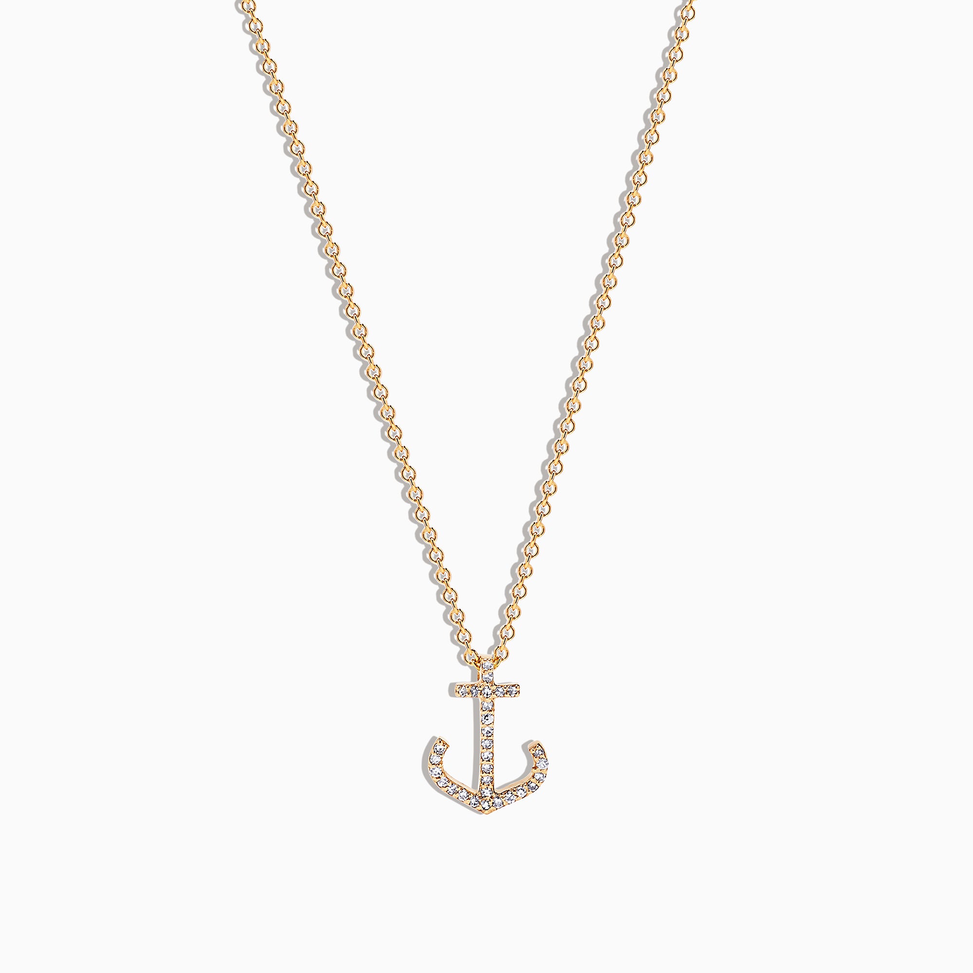 Effy Seaside 14K Yellow Gold Diamond Anchor Pendant, 0.09 TCW