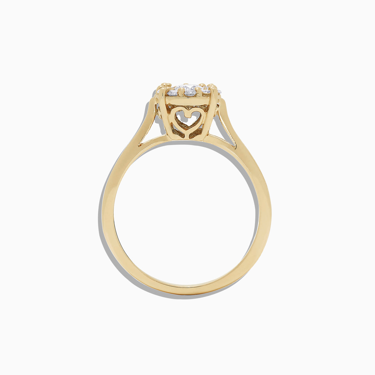 The Bouquet 14K Yellow Gold Diamond Cluster Ring, 0.51 TCW, showcases a round cluster of sparkling diamonds set in yellow gold, elegantly presented on a plain white background.