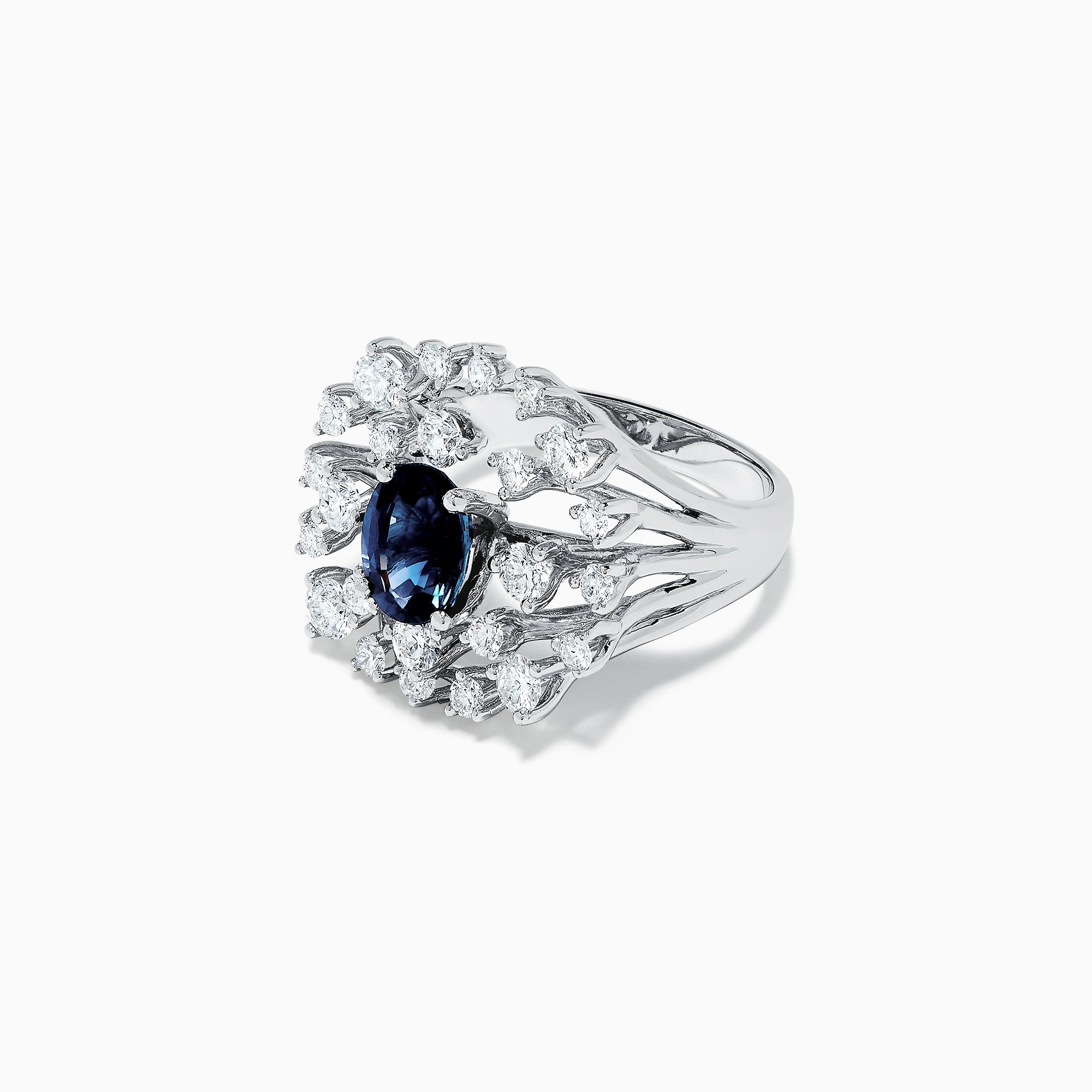 Effy Royale Bleu 14K White Gold Blue Sapphire and Diamond Ring, 2.67 TCW