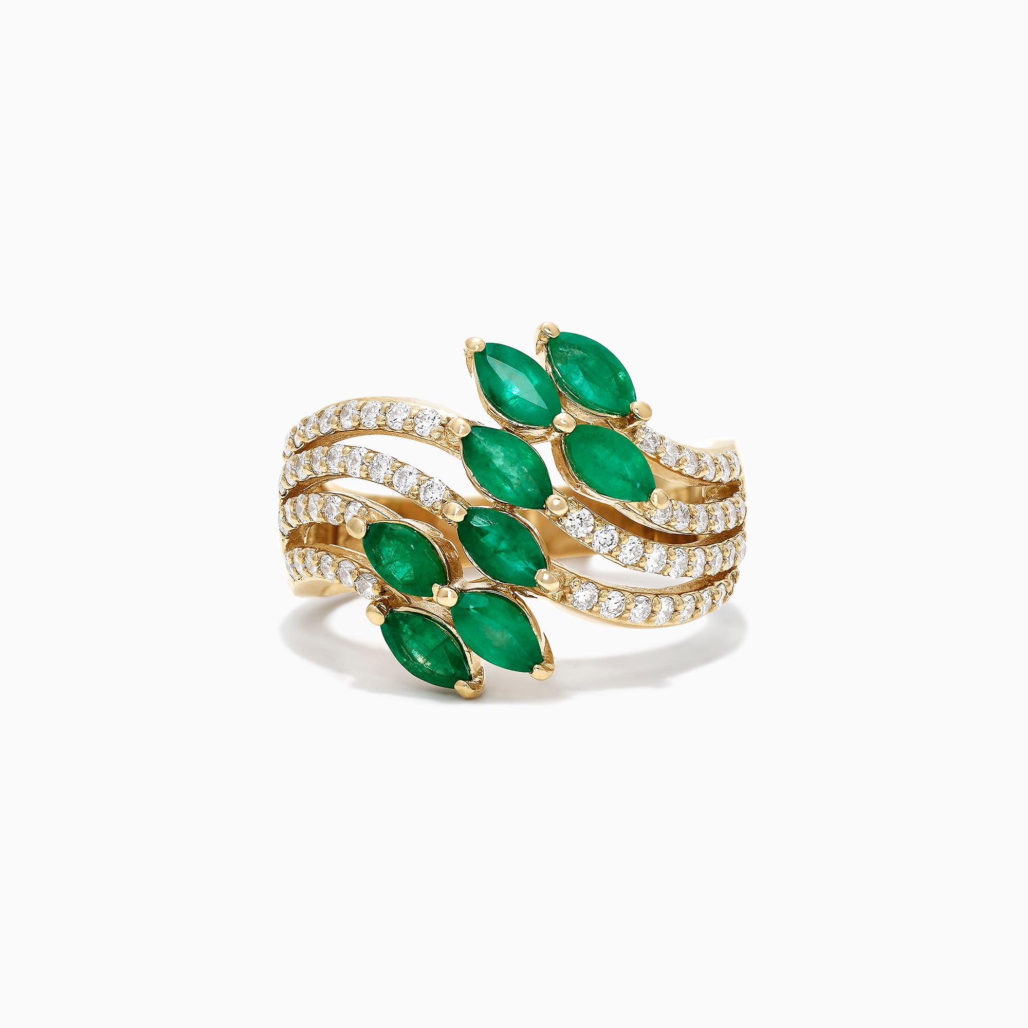 Effy Brasilica 14K Yellow Gold Emerald and Diamond Ring, 1.86 TCW