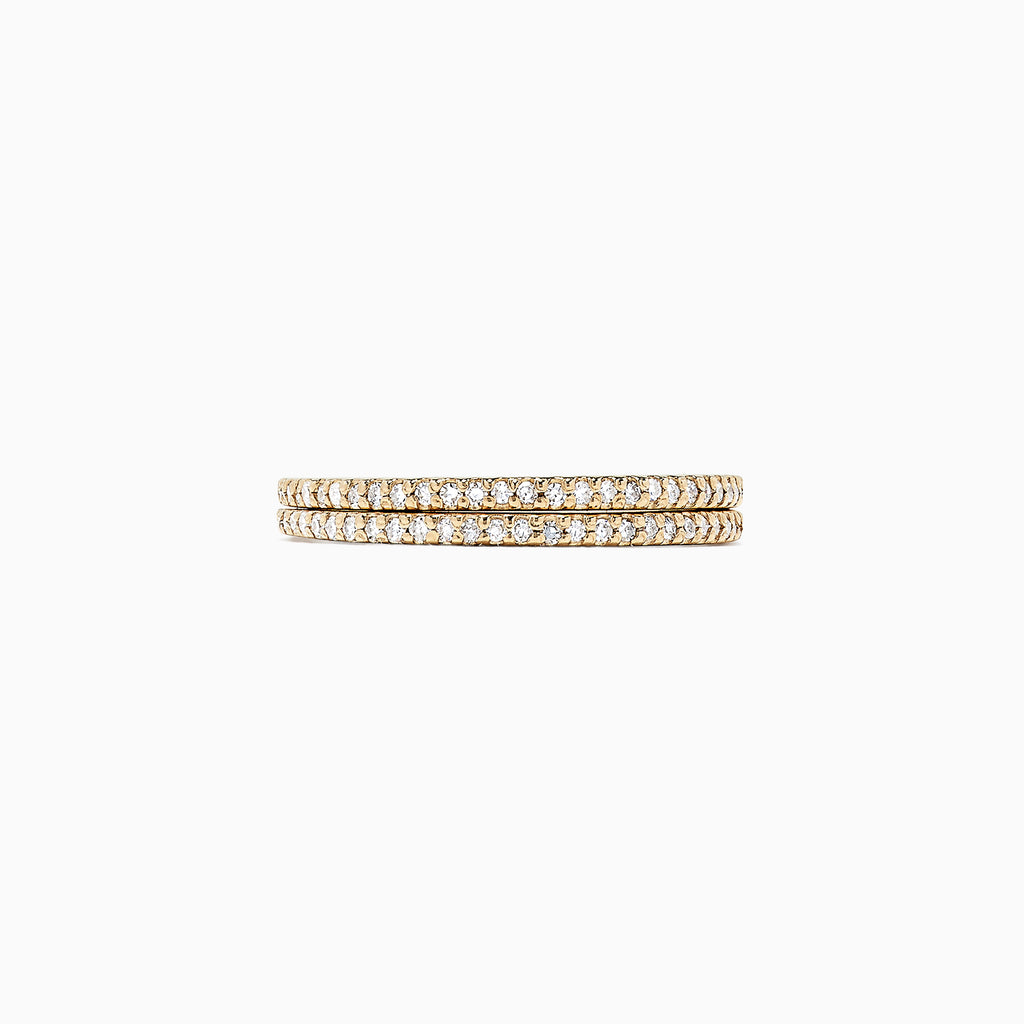 Effy D'Oro 14K Yellow Gold Diamond Double Band Ring, 0.36 TCW