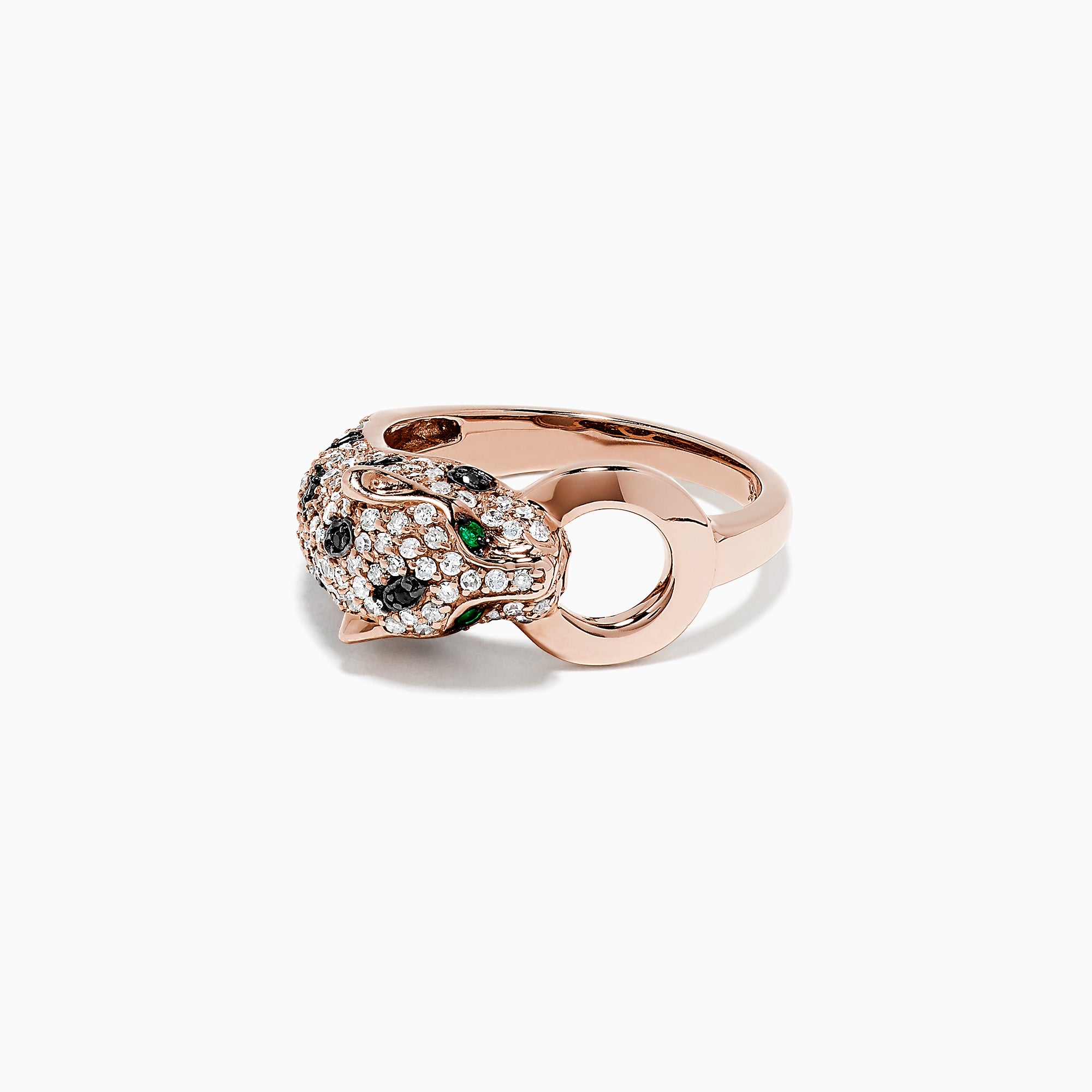 Effy Signature 14K Rose Gold Diamond and Emerald Ring, 0.66 TCW