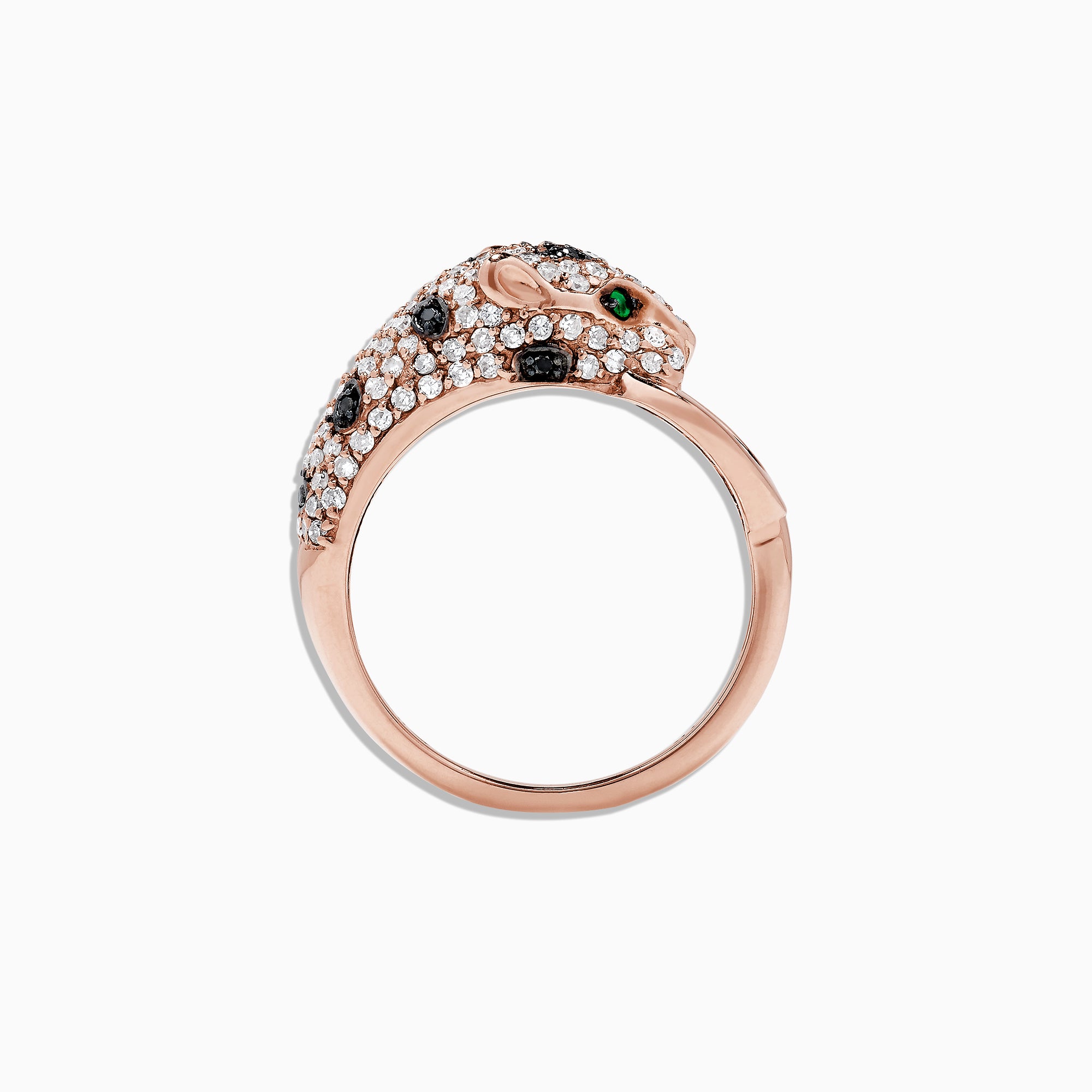 Effy Signature 14K Rose Gold Diamond and Emerald Ring, 0.66 TCW