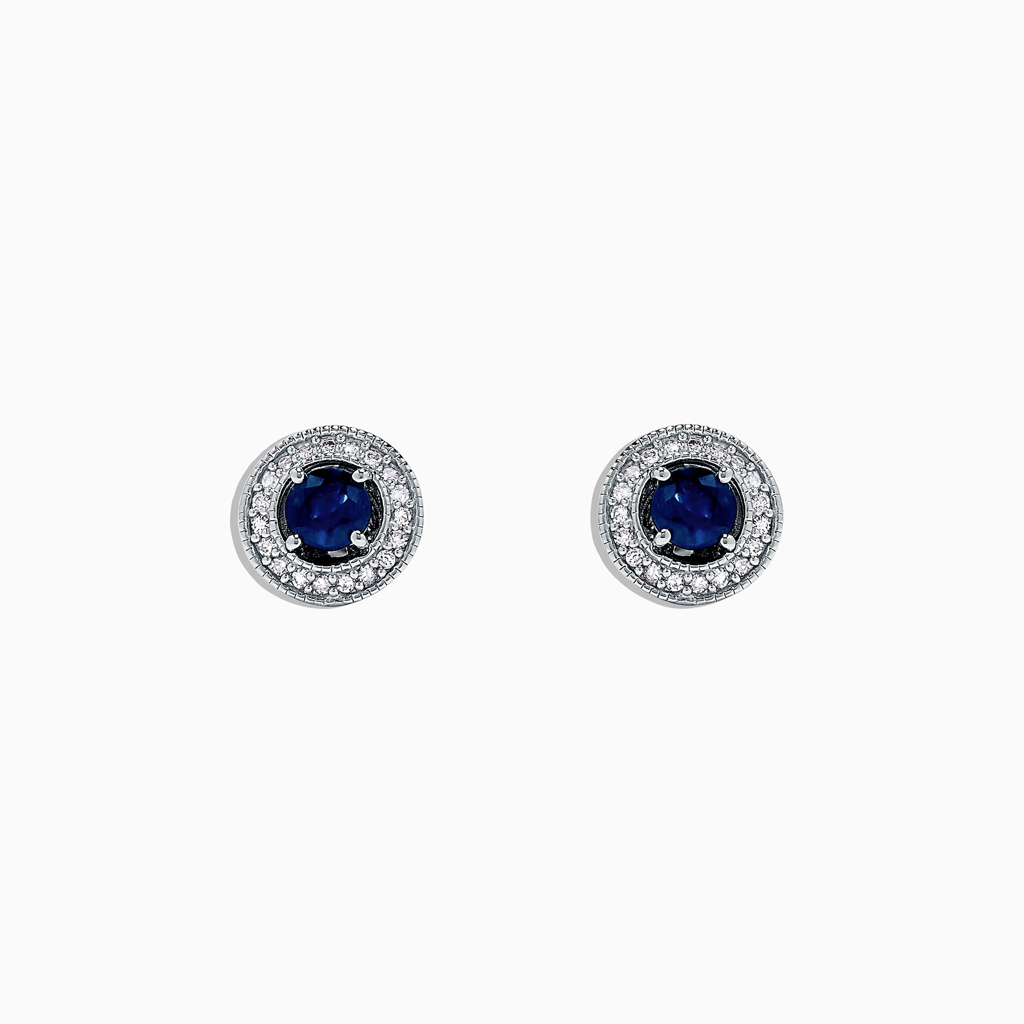 Effy 925 Sterling Silver Sapphire and Diamond Earrings, 0.80 TCW