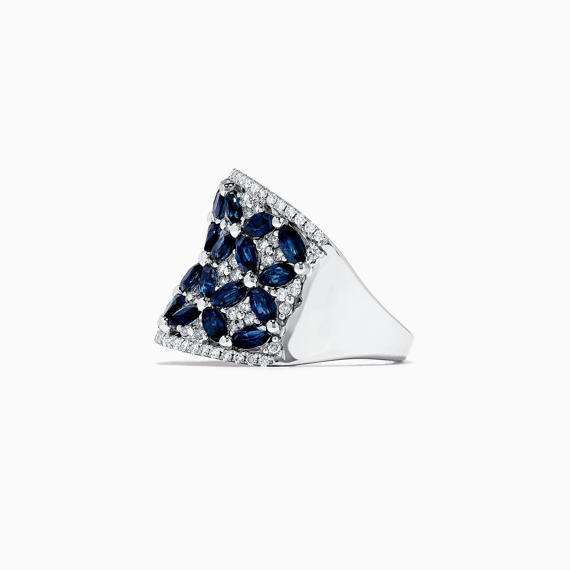 Effy Royale Bleu 14K White Gold Blue Sapphire and Diamond Ring, 4.54 TCW