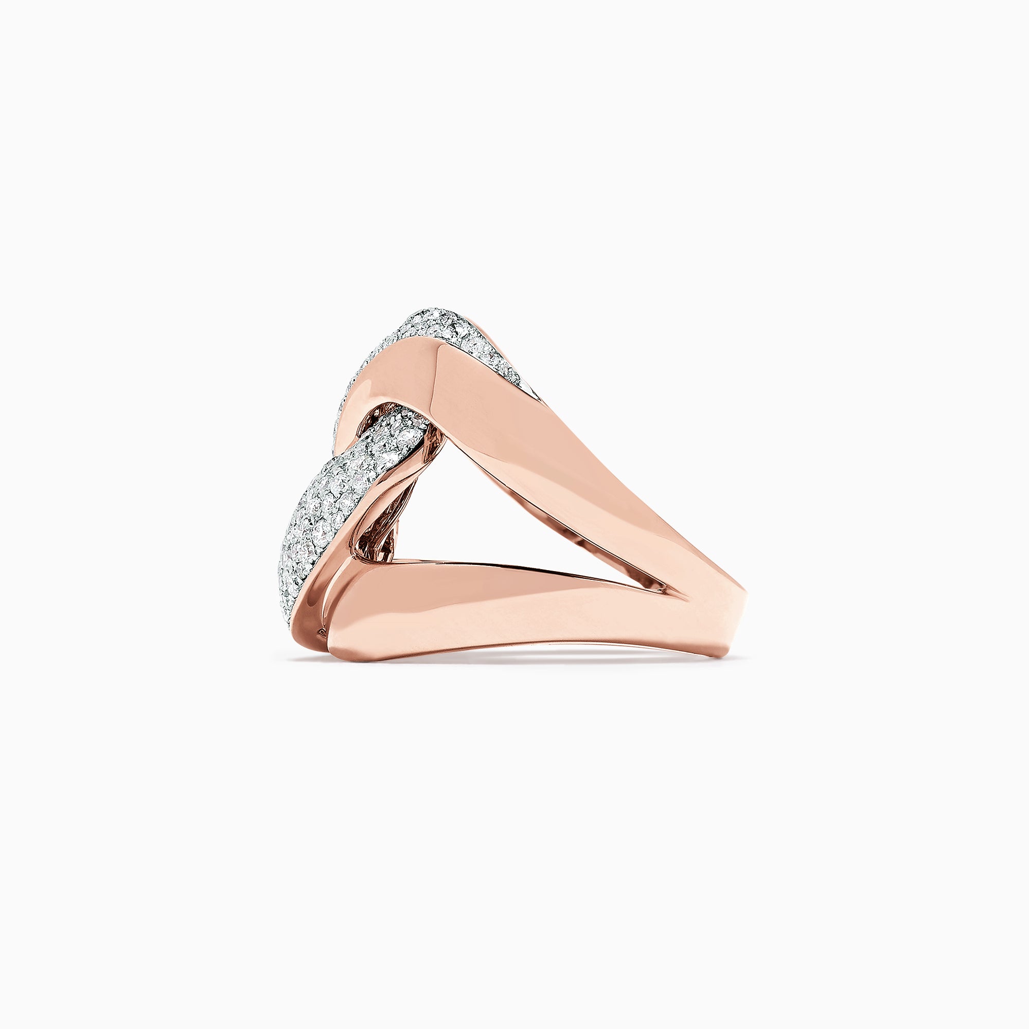 Effy Pave Rose 14K Rose Gold Diamond Ring, 0.83 TCW