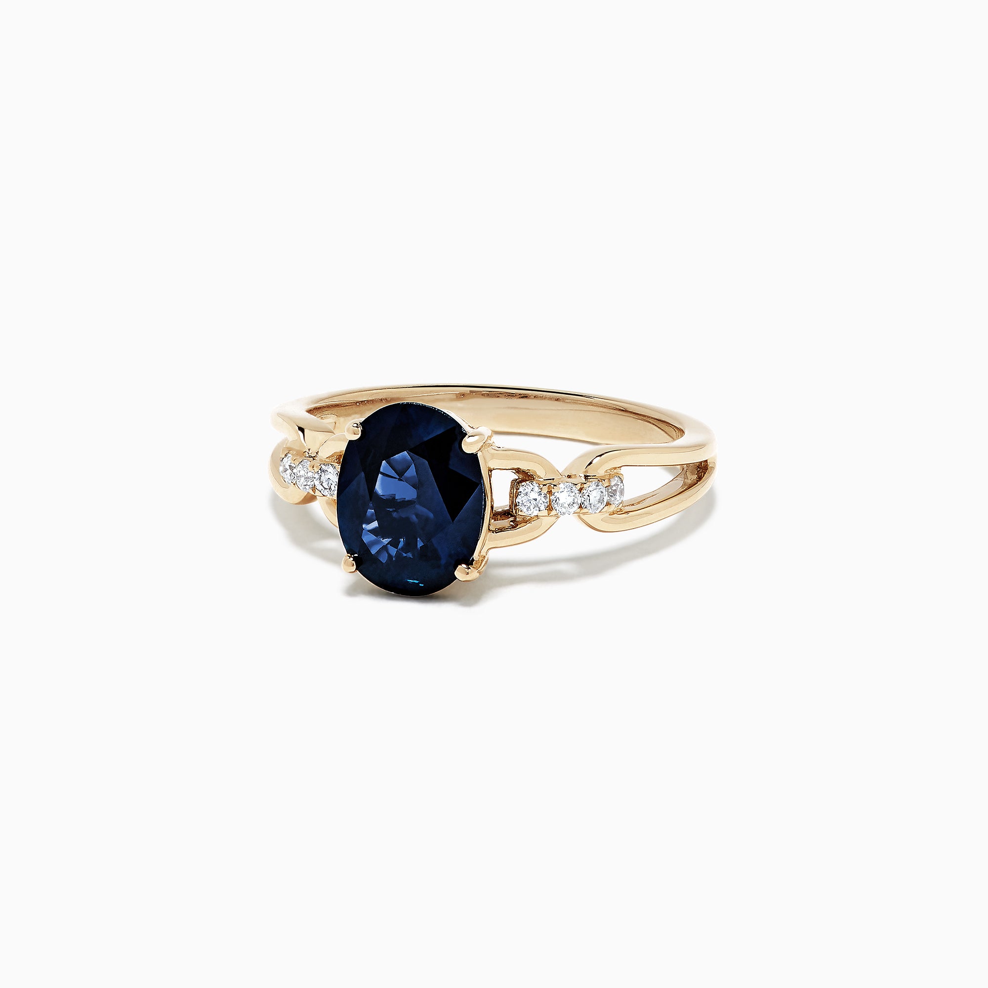 Effy Royale Bleu 14K Yellow Gold Blue Sapphire and Diamond Ring, 2.00 TCW