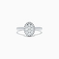 The Bouquet 14K White Gold Diamond Ring, 0.46 TCW, features an oval cluster of round diamonds set on polished white gold, shown against a plain white background.