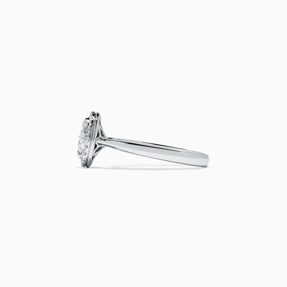 The Bouquet 14K White Gold Diamond Ring, 0.46 TCW, features an oval cluster of round diamonds set on polished white gold, shown against a plain white background.