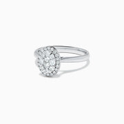 The Bouquet 14K White Gold Diamond Ring, 0.46 TCW, features an oval cluster of round diamonds set on polished white gold, shown against a plain white background.