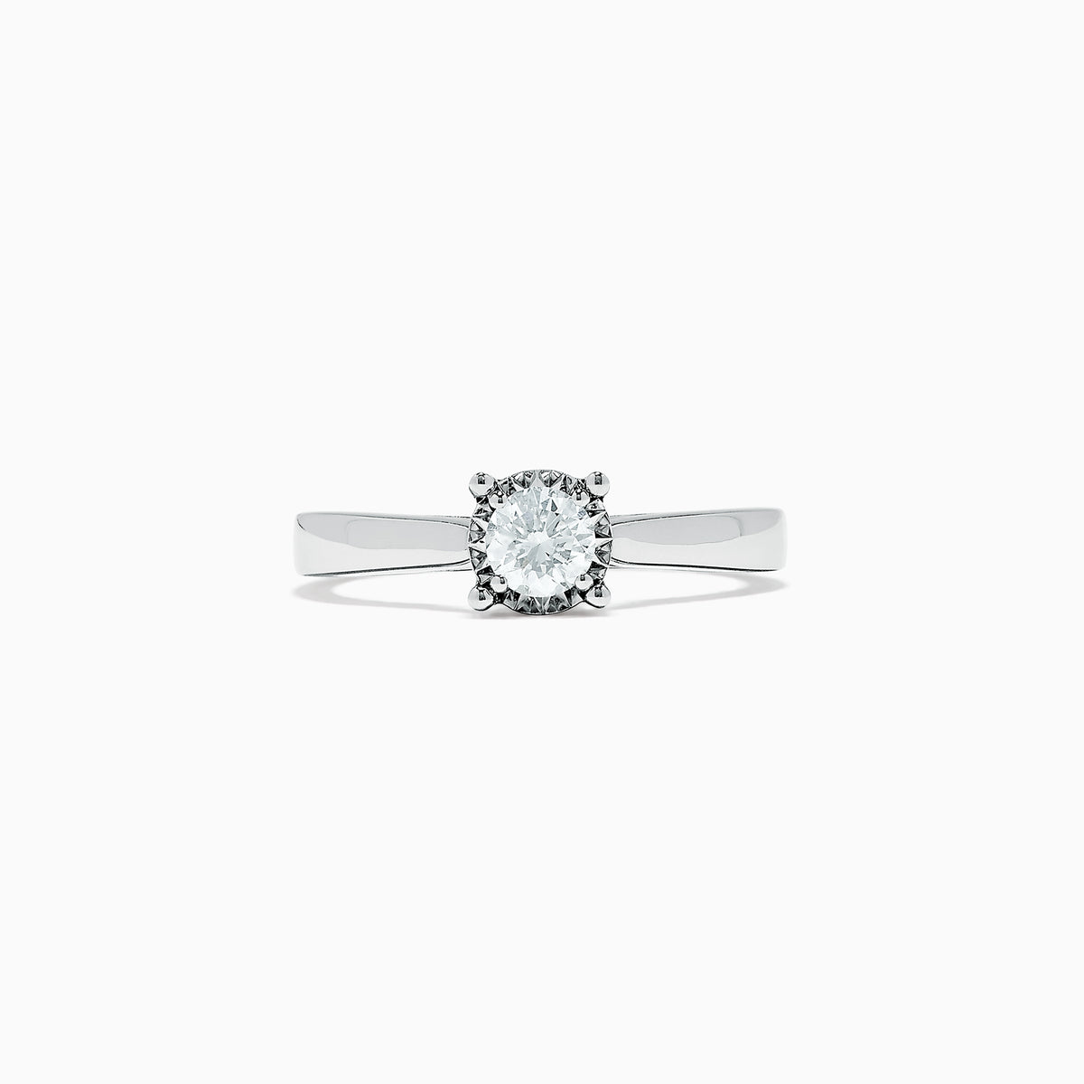 The Bridal 14K White Gold Diamond Ring, 0.53 TCW, features a round brilliant-cut diamond on a polished white gold band, shown against a white background.