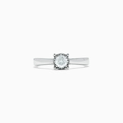 The Bridal 14K White Gold Diamond Ring, 0.53 TCW, features a round brilliant-cut diamond on a polished white gold band, shown against a white background.