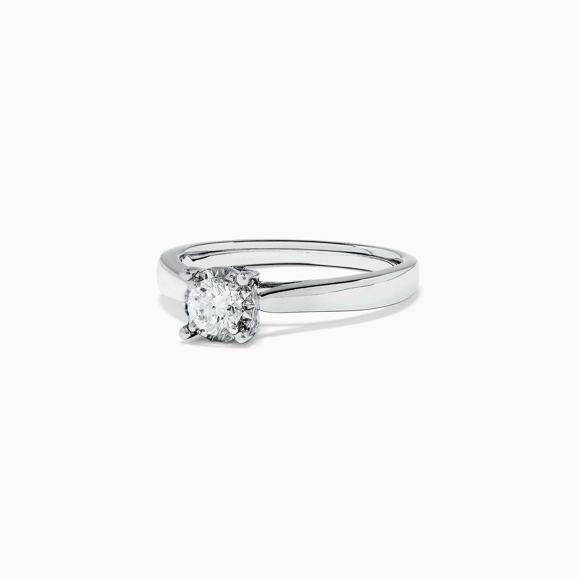 The Bridal 14K White Gold Diamond Ring, 0.53 TCW, features a round brilliant-cut diamond on a polished white gold band, shown against a white background.