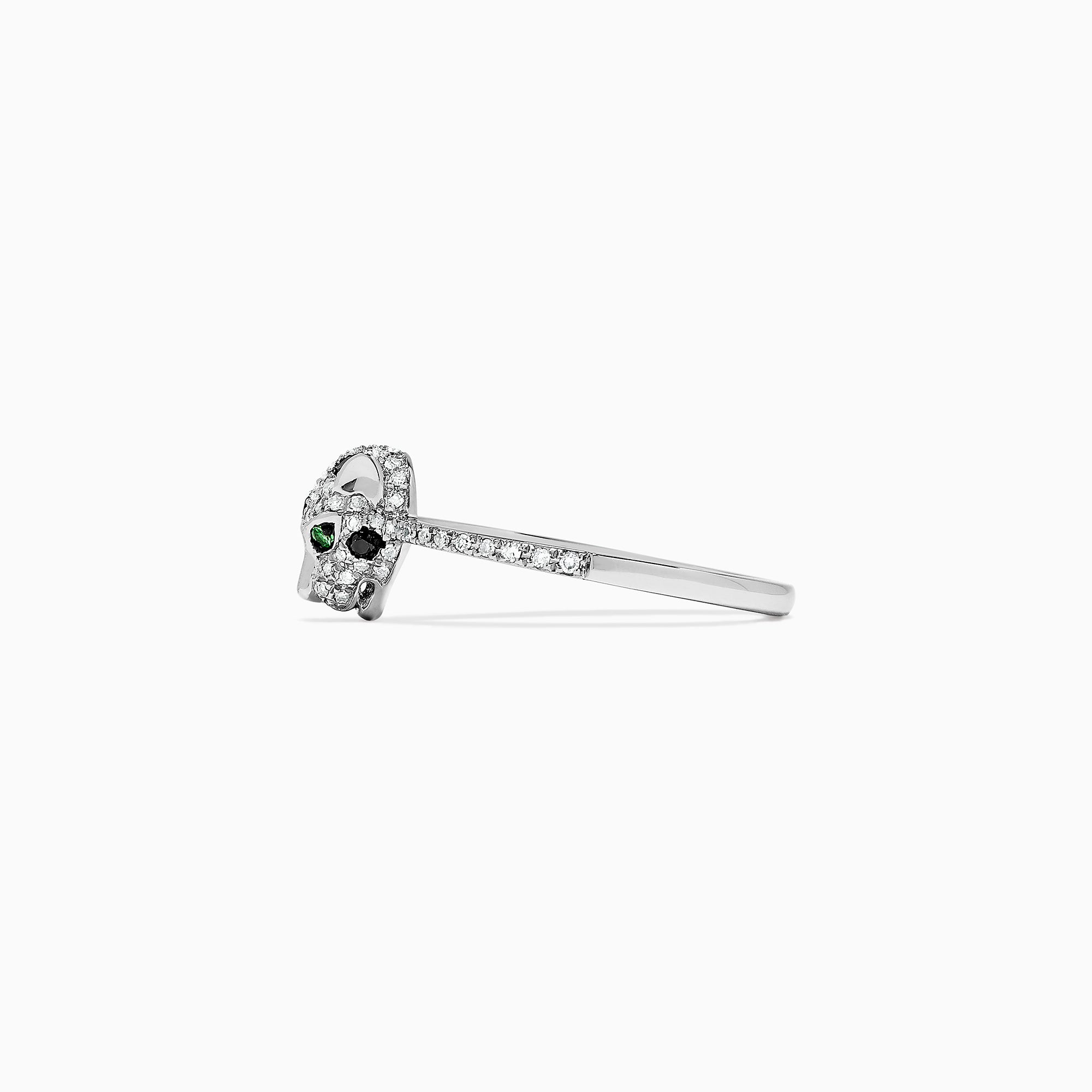 Effy Signature 14K White Gold Diamond and Tsavorite Mini Ring, 0.31 TCW