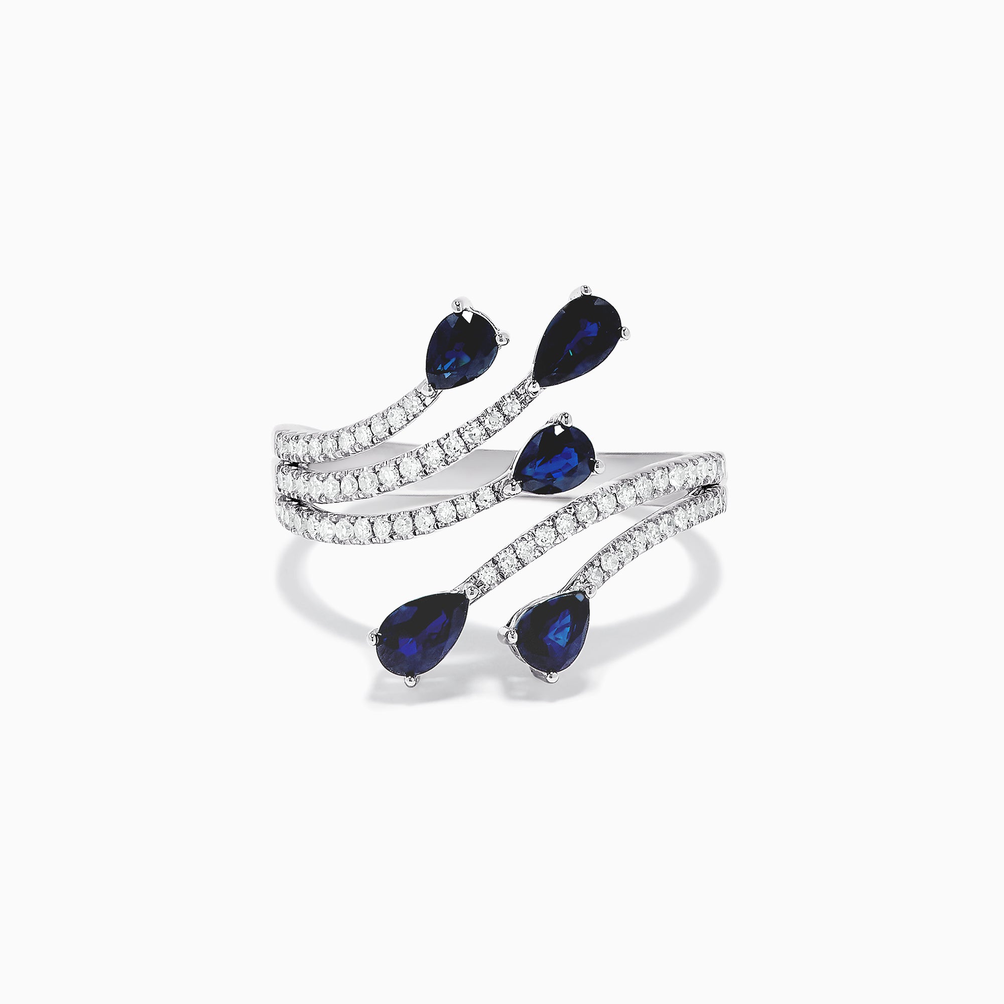 Effy Royale Bleu 14K White Gold Blue Sapphire and Diamond Ring, 1.28 TCW