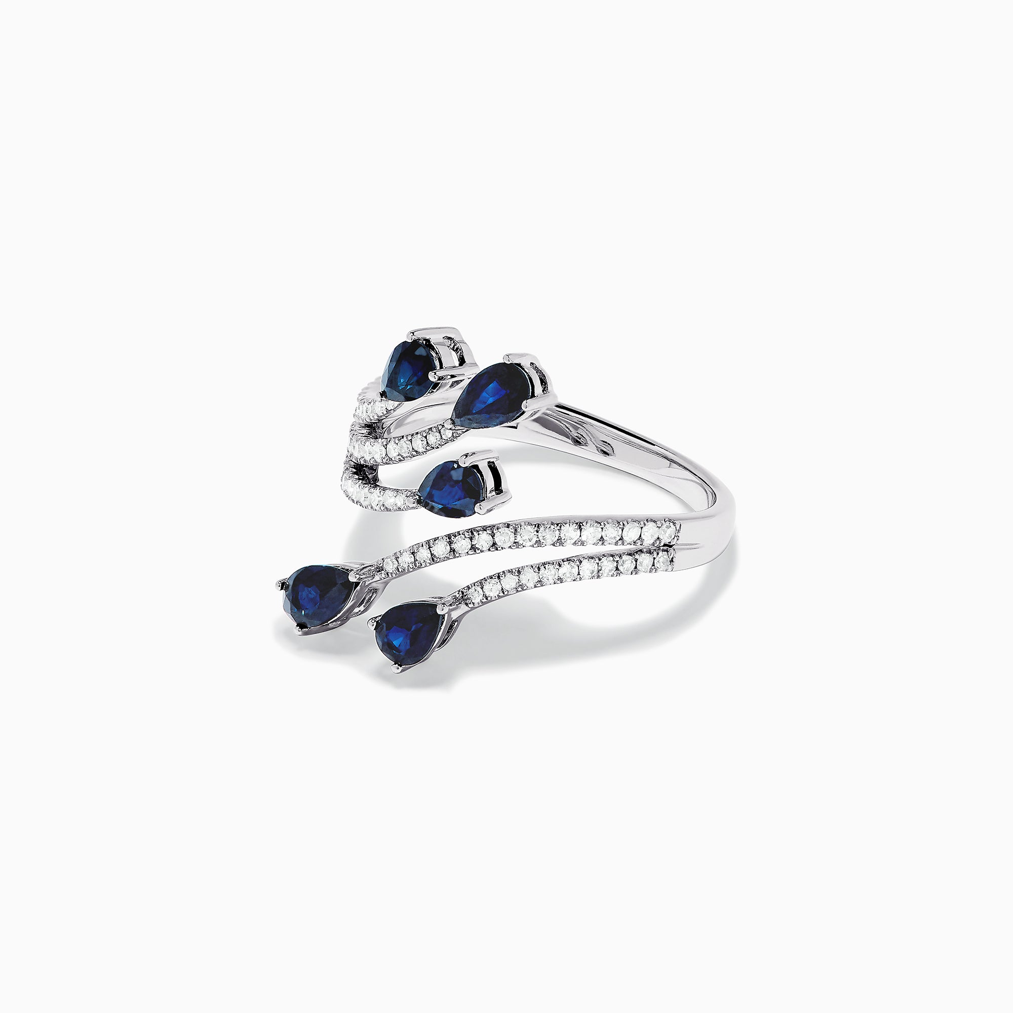 Effy Royale Bleu 14K White Gold Blue Sapphire and Diamond Ring, 1.28 TCW