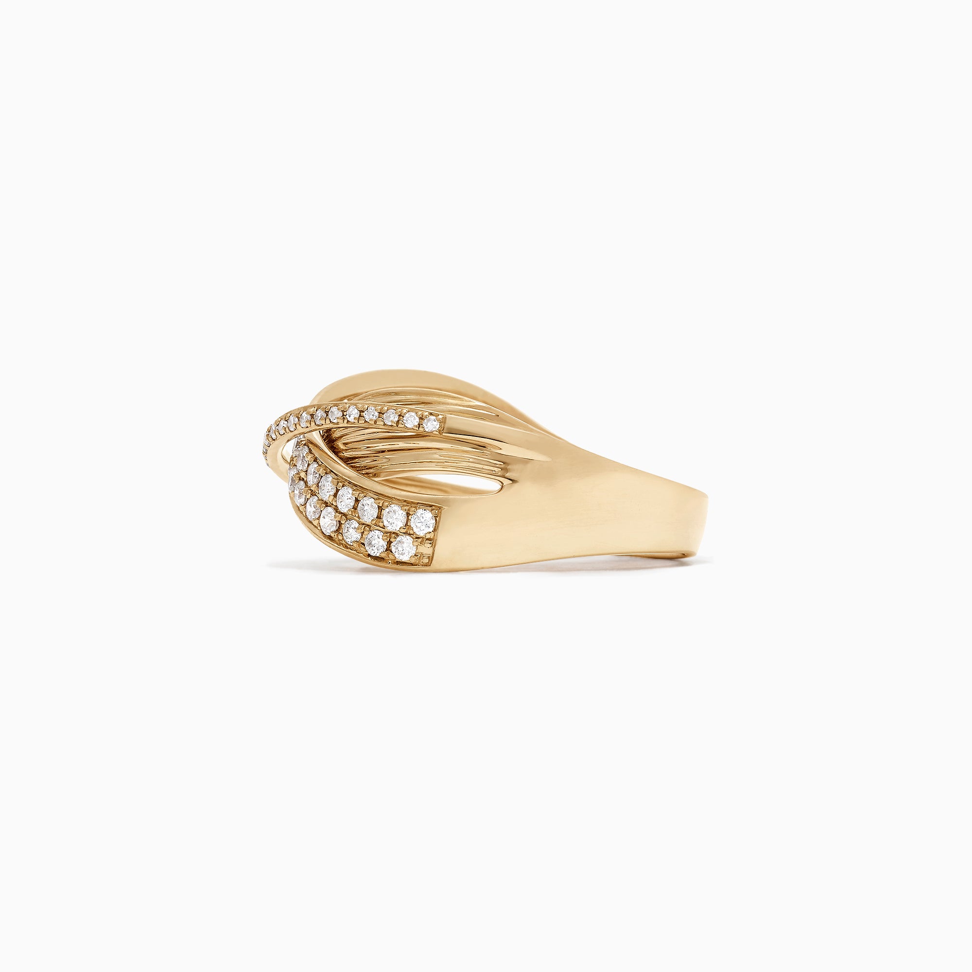 Effy D'Oro 14K Yellow Gold Diamond Ring Crossover, 0.46 TCW