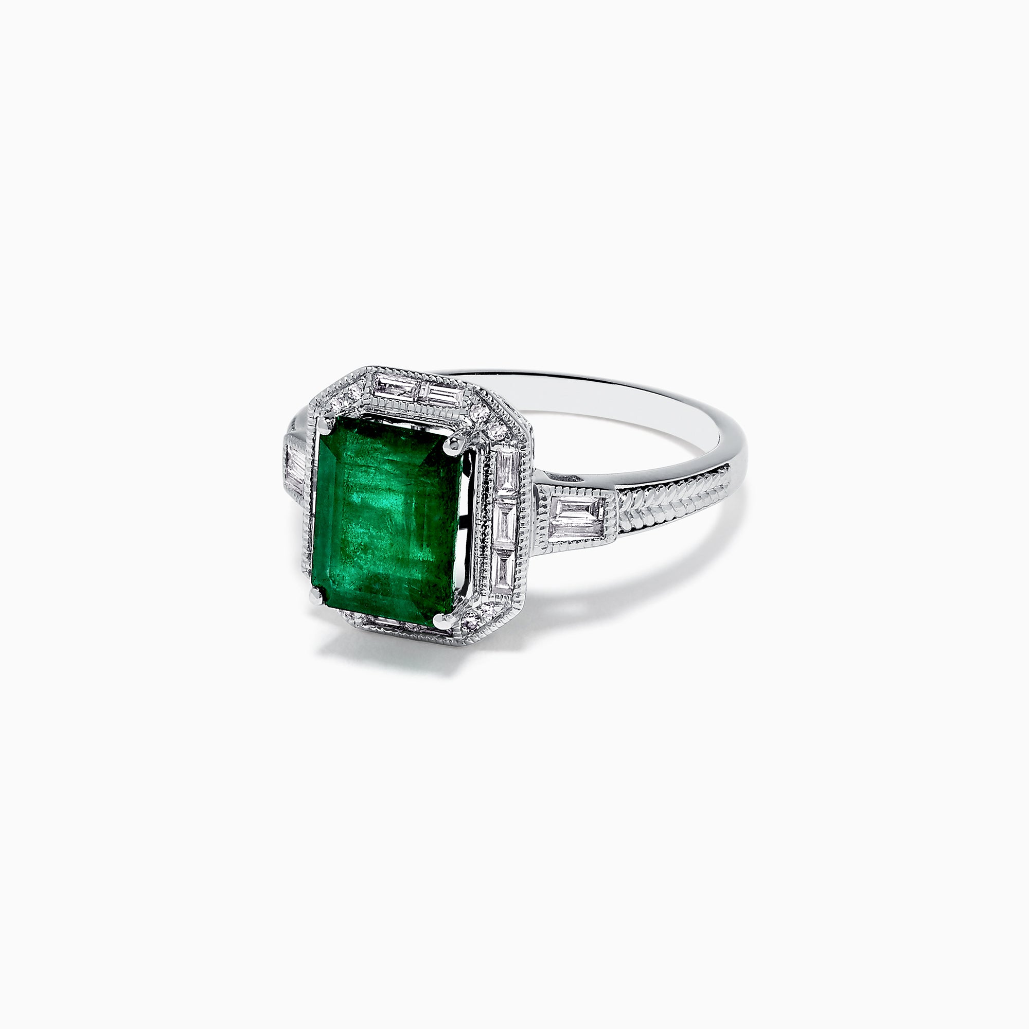 Effy Brasilica 14K White Gold Emerald and Diamond Ring, 2.52 TCW