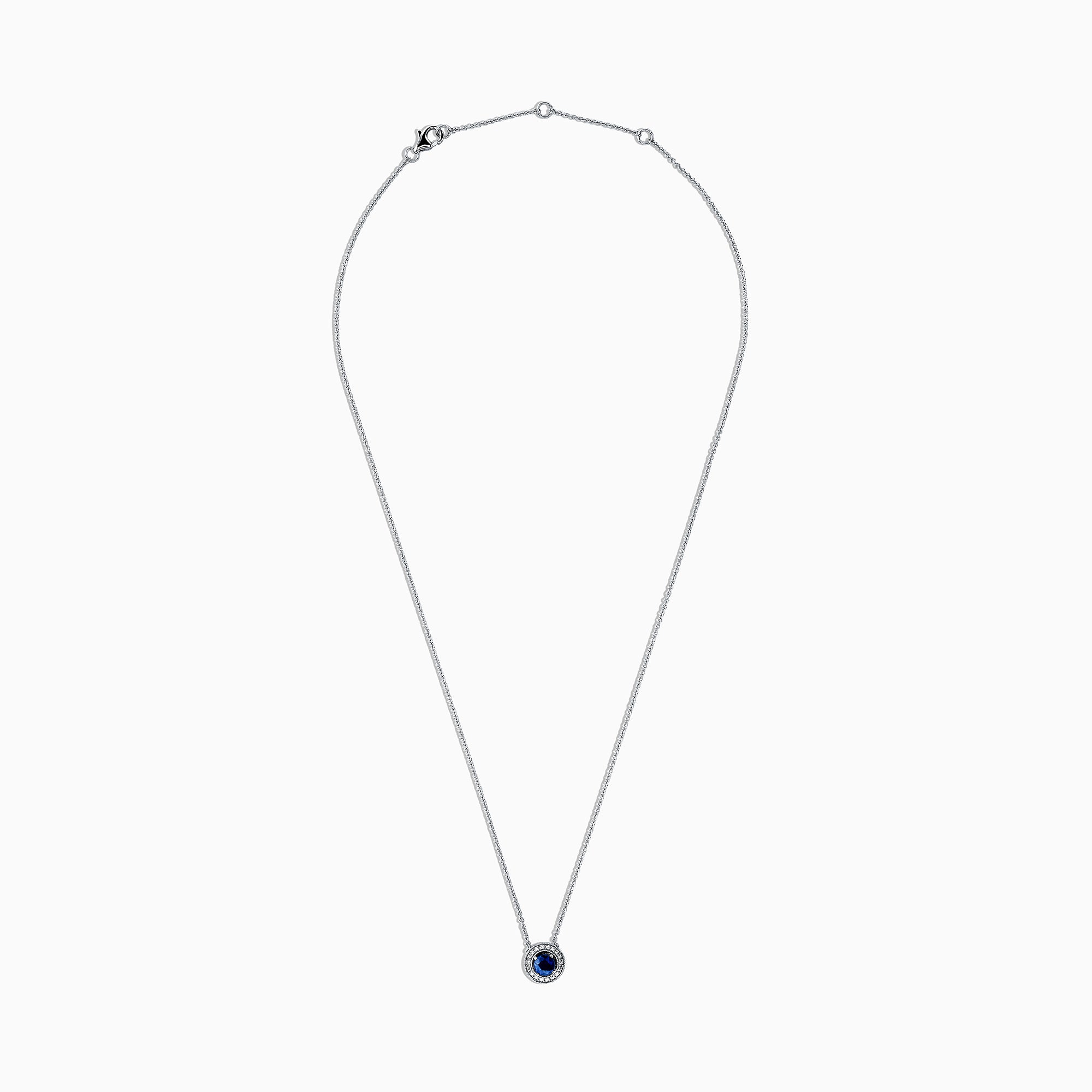 Effy 925 Sterling Silver Sapphire and Diamond Necklace, 0.66 TCW