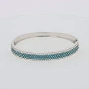 Bella Bleu 14K White Gold Blue and White Diamond Bangle, 4.47 TCW