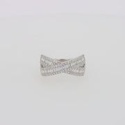 Classique 14K White Gold Diamond Criss Cross Ring, 0.95 TCW