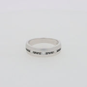 Men's 14K White Gold Black and White Diamond Ring, 0.48 TCW