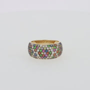 14K Yellow Gold Multi Sapphire and Diamond Ring