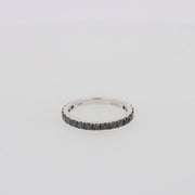 14K White Gold Black Diamond Stack Ring, 0.65 TCW