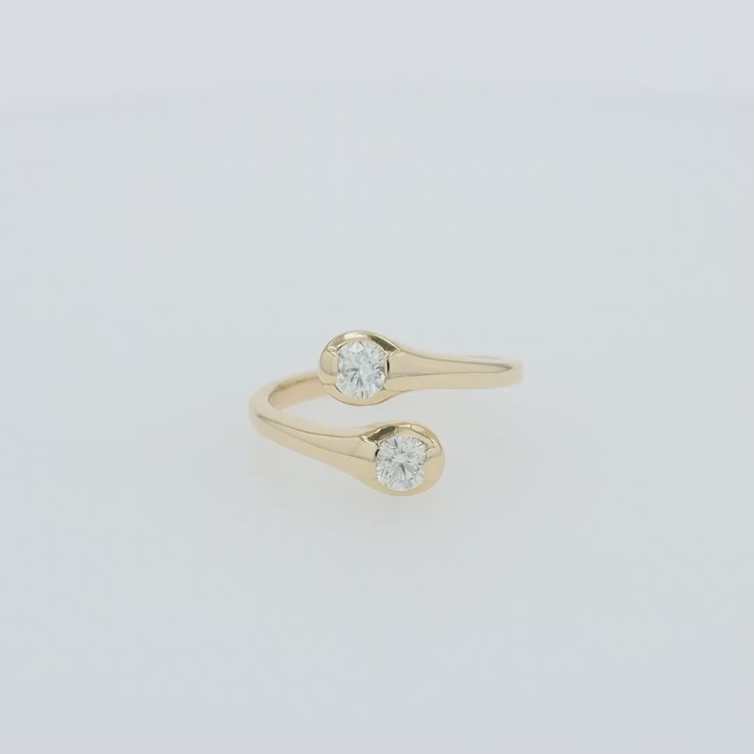 Translation missing: en.D'Oro 14K Yellow Gold Two-of-Us Diamond Ring, 0.59 TCW