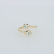D'Oro 14K Yellow Gold Two-of-Us Diamond Ring, 0.59 TCW