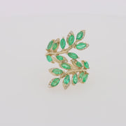 Brasilica 14K Yellow Gold Emerald and Diamond Ring, 2.78 TCW