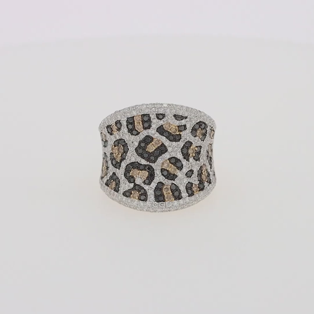 Translation missing: en.14K Yellow Gold Espresso, Black and White Diamond Ring, 1.83 TCW