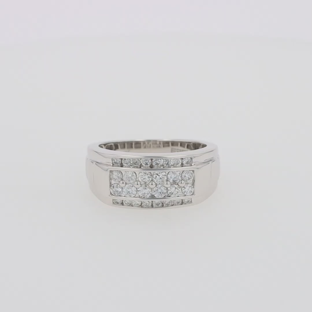 Translation missing: en.Men's 14K White Gold Diamond Ring, 0.96 TCW