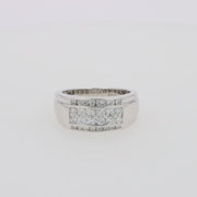 Men's 14K White Gold Diamond Ring, 0.96 TCW