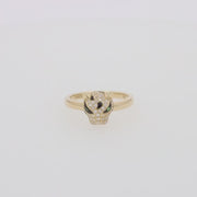 14K Yellow Gold Diamond and Tsavorite Panther Ring, 0.25 TCW