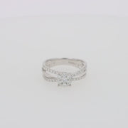 Bouquet 14K White Gold Diamond Crossover Cluster Ring, 0.39 TCW