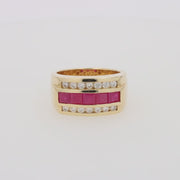 Men's 14K Yellow Gold Diamond Ruby Ring, 2.59 TCW