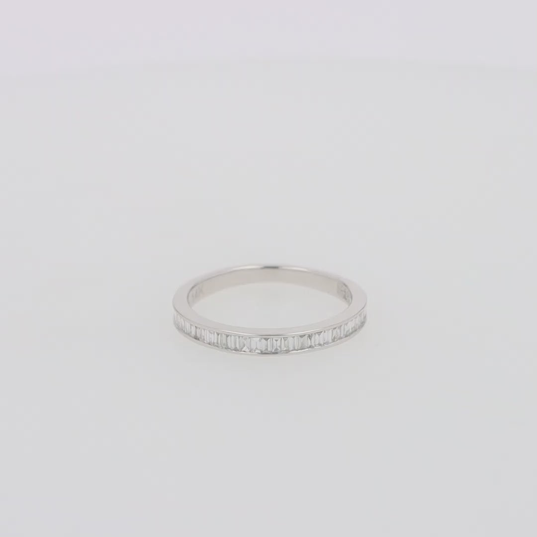 Translation missing: en.Classique 14K White Gold Channel Set Diamond Stacking Band, 0.44 TCW
