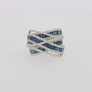 Limited Edition 14K White Gold Sapphire and Diamond Ring, 3.95 TCW