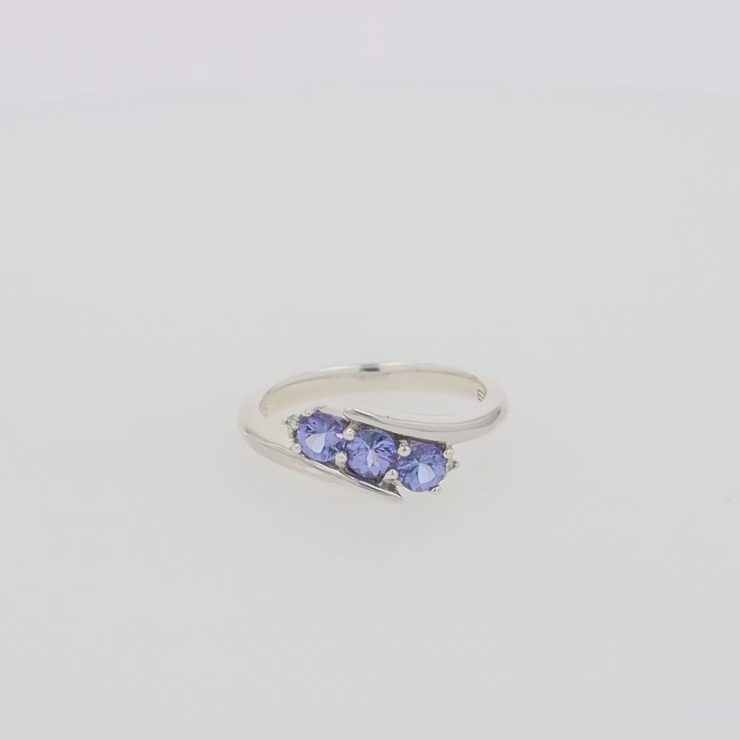 Translation missing: en.Nahla Siri Sterling Silver Tanzanite and Diamond Ring, 0.86 TCW