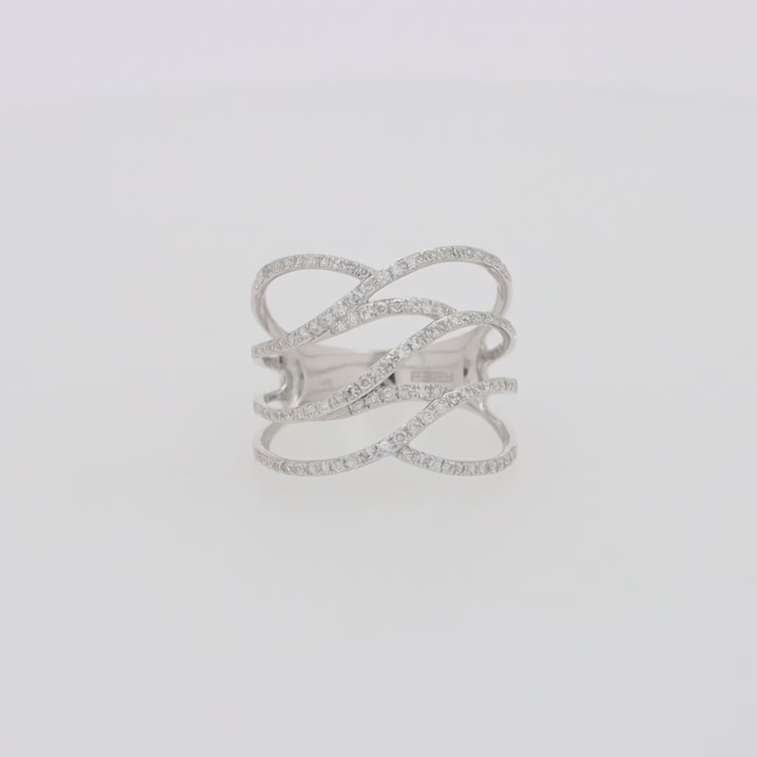 Translation missing: en.Pave Classica 14K White Gold Diamond Fashion Ring, 0.43 TCW