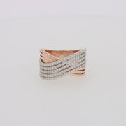 14K Two-Tone Gold Diamond Crossover Ring
