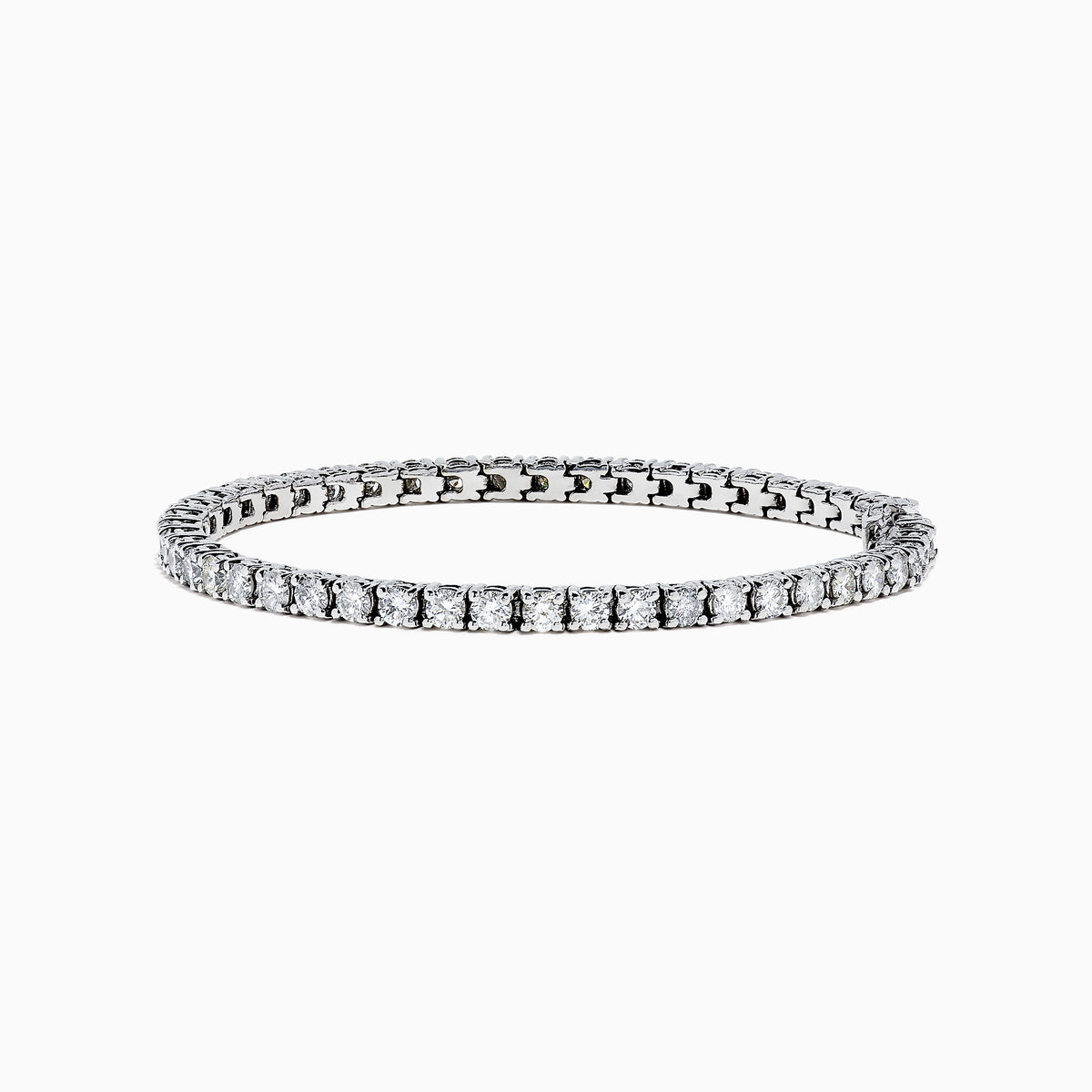 A 14K White Gold Diamond Tennis Bracelet, 6.50 TCW, featuring a continuous row of round sparkling diamonds set in prongs, displayed on a plain white background.