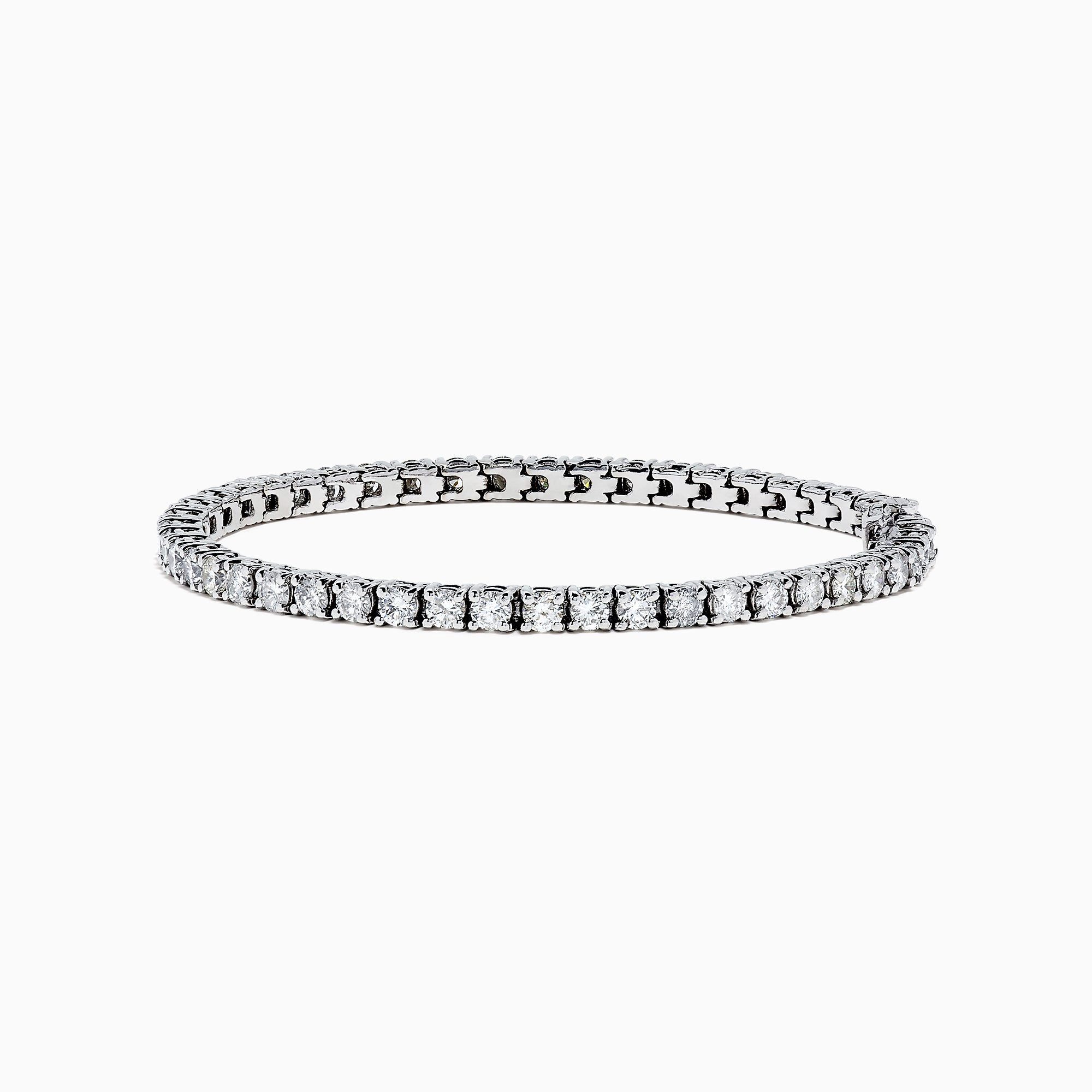 A 14K White Gold Diamond Tennis Bracelet, 6.50 TCW, featuring a continuous row of round sparkling diamonds set in prongs, displayed on a plain white background.