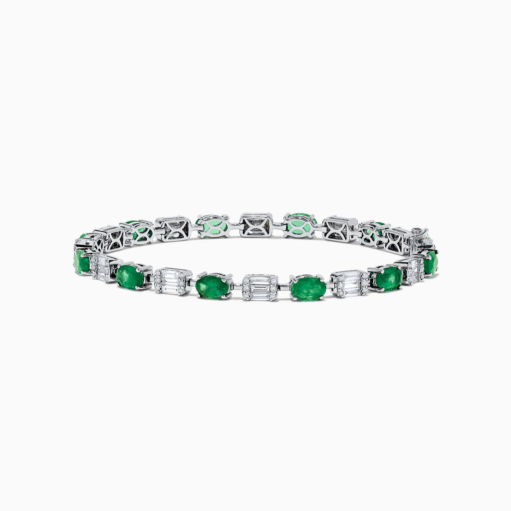 Effy Brasillica 14K White Gold Emerald and Diamond Bracelet