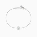 The 925 Sterling Silver Diamond Peace Sign Bracelet features a delicate charm with sparkling stones, an adjustable chain, and a secure lobster clasp.