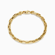 The 14K Yellow Gold 9 Chain Link Bracelet features rectangular links and a secure clasp, shown against a white background.