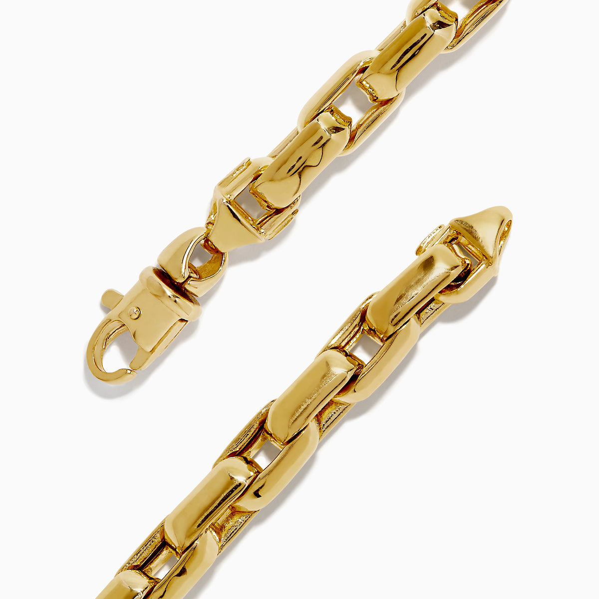 The 14K Yellow Gold 9 Chain Link Bracelet features rectangular links and a secure clasp, shown against a white background.