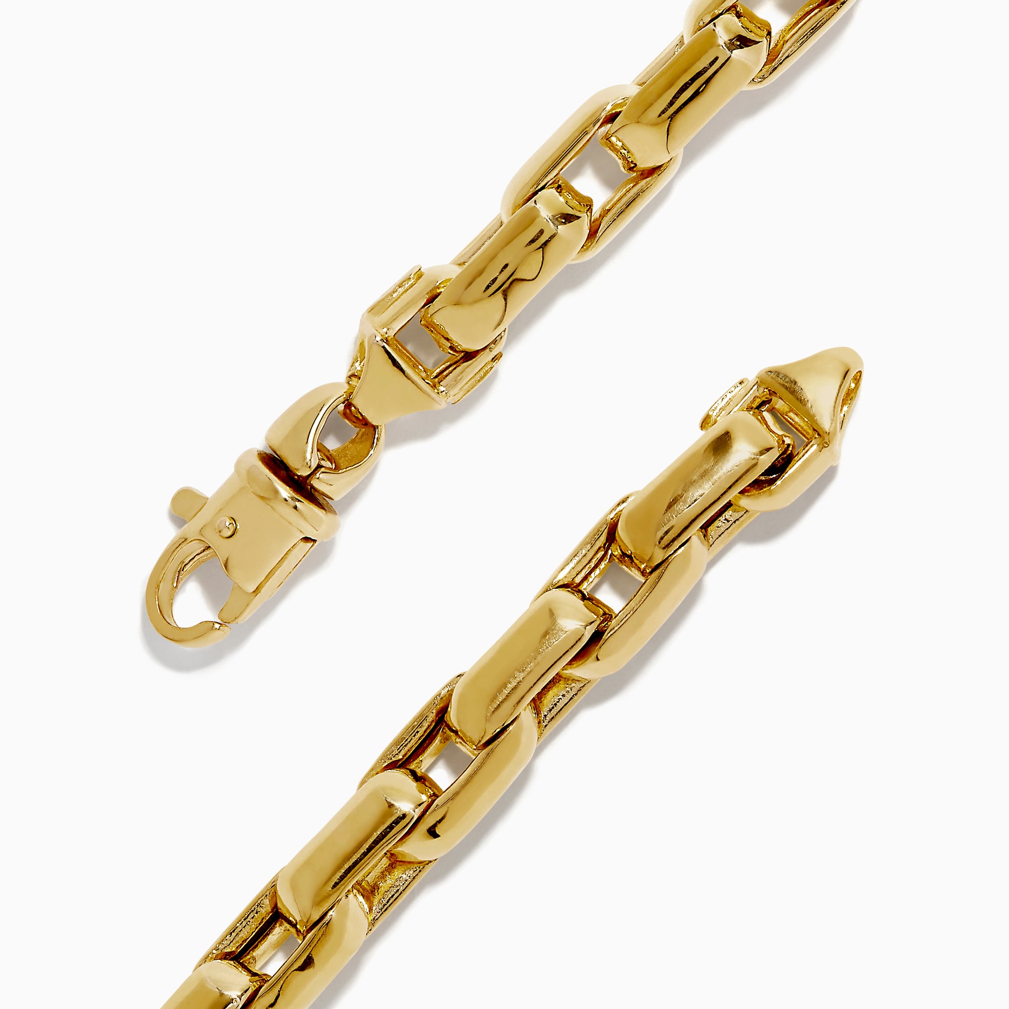 The 14K Yellow Gold 9 Chain Link Bracelet features rectangular links and a secure clasp, shown against a white background.