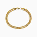 The 14K Two-Tone Yellow and White Gold Reversible Curb Chain Link Bracelet (9) features tightly linked flat curb chains and a secure clasp, shown arranged in a circle on a white background.